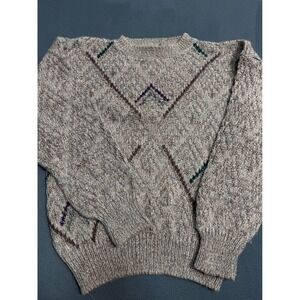 Allen Solly Pure Virgin Wool Sweater Mens M Geometric Pattern Made in Uruguay